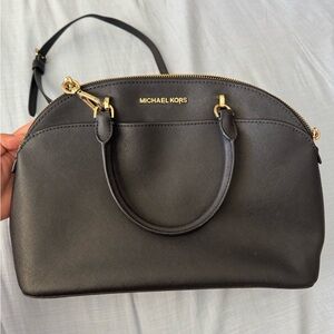 Michael Kors Black Satchel with Gold Accents